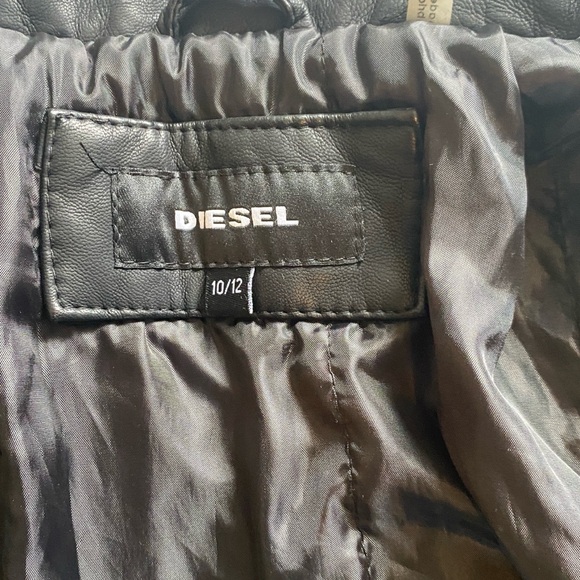 Diesel Kids Black Faux Leather Biker Jacket - Picture 7 of 9